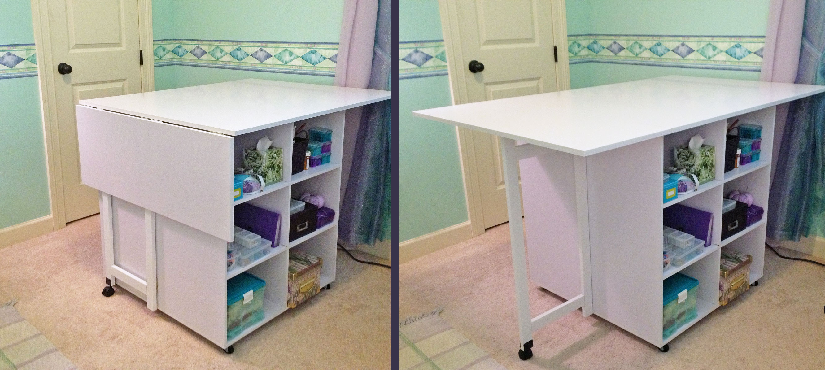 Sewing TABLE PLANS Crafting Table With Storage DIY Quilting Table