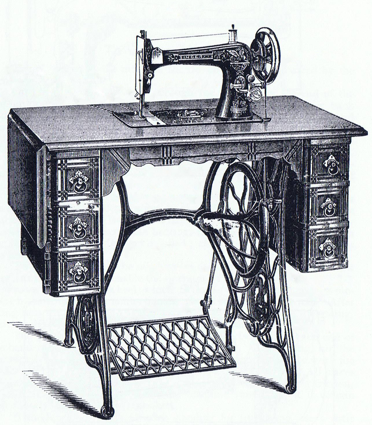 Устройство швейной машинки Зингер схема